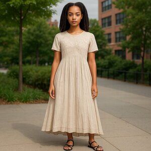 Vintage Midnight Run Maxi Dress Ladies Small Shoulder Pads Champagne & Sequins